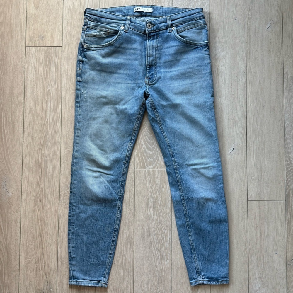 Zara Men’s Light Blue Skinny Jeans Size 32